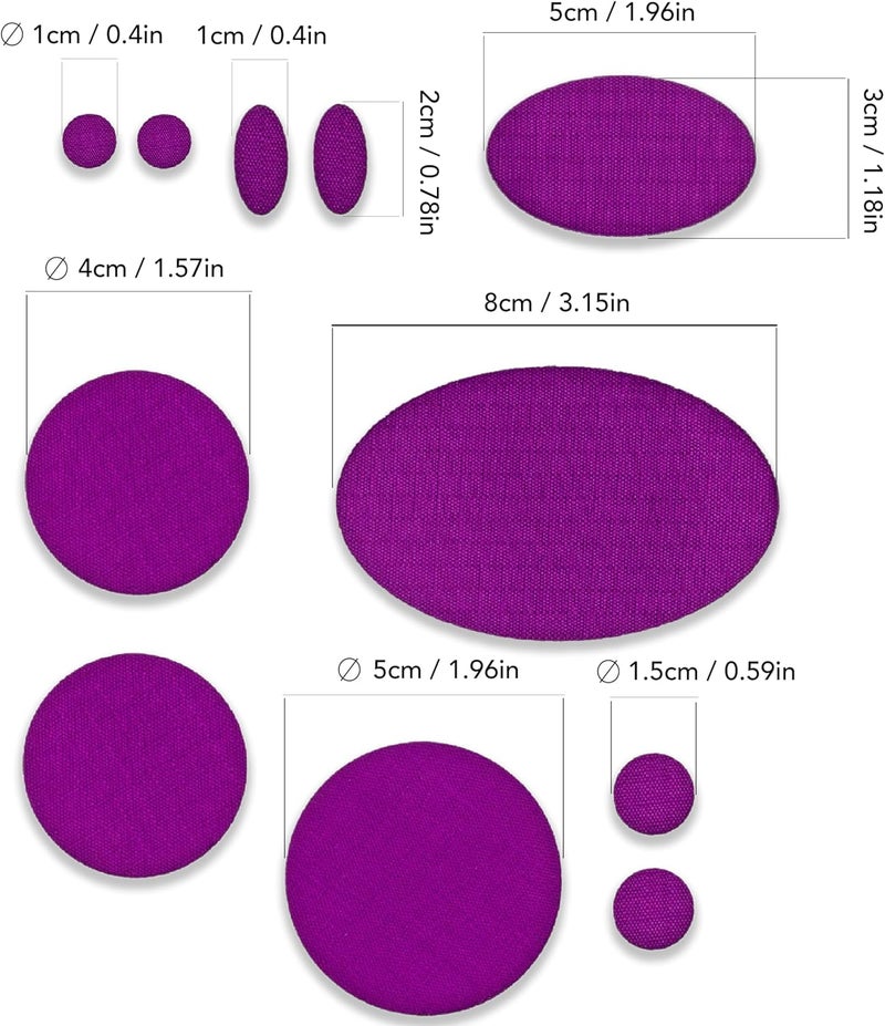 aZengear Down Jacket Repair Patches | Pre-Cut, Self-Adhesive, Soft, Waterproof, Tear-Resistant Rip-Stop Nylon Fabric to Fix Holes in Clothing, Sleeping Bags, Ski Pants (11 Pcs, Dark Purple) - Image 3